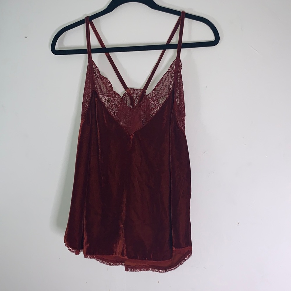 STORIA - orange velvet cami size medium